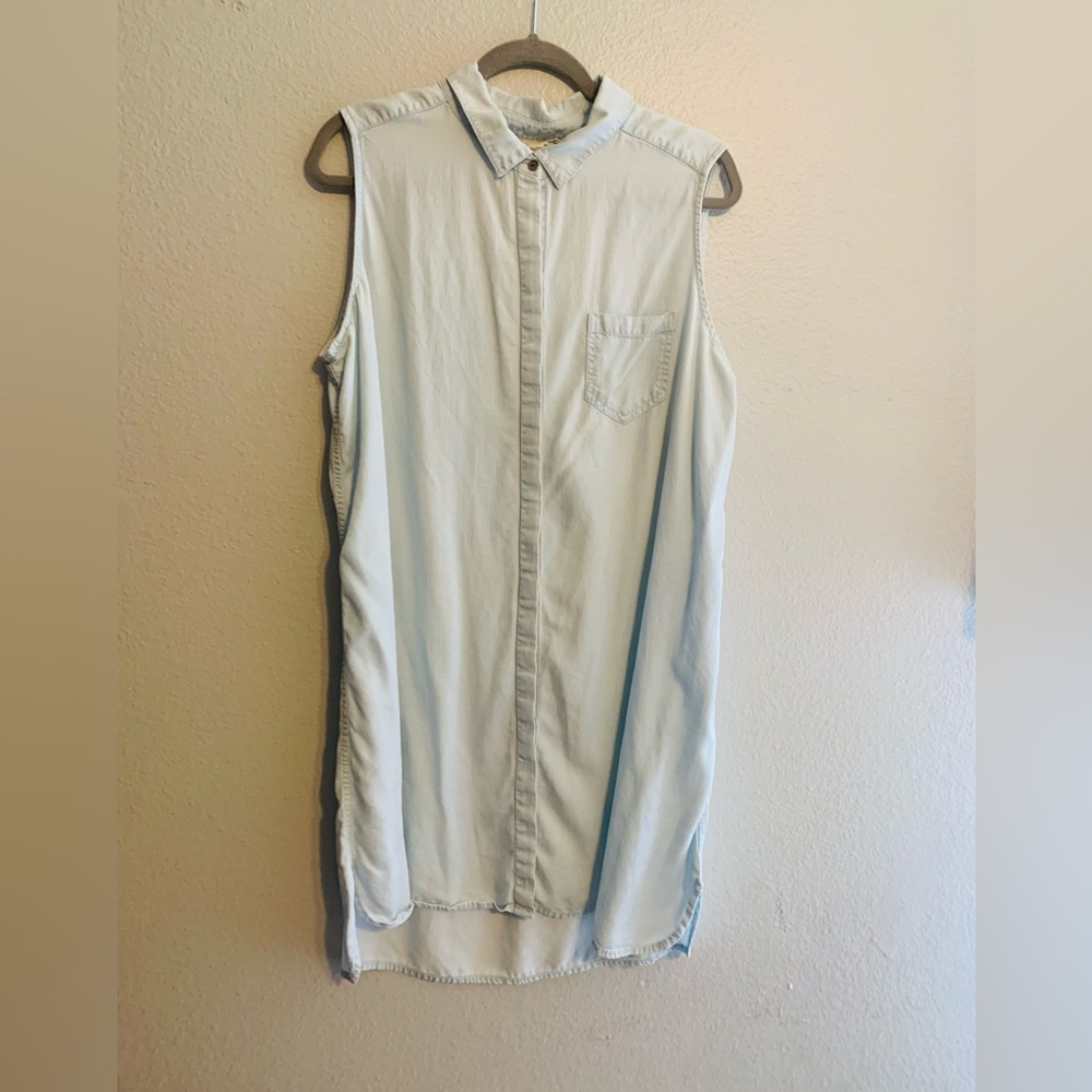 BeachLunchLounge Women’s Light Denim Sleeveless Midi Dress. Size Xl SKU 036 - Picture 2 of 16